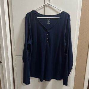 Sonoma 2x Women's Navy Long Sleeve Top